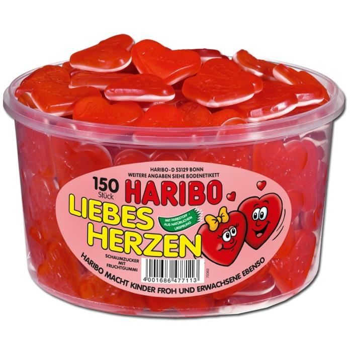 Haribo coeurs d'amour, gommes aux fruits, 150 p