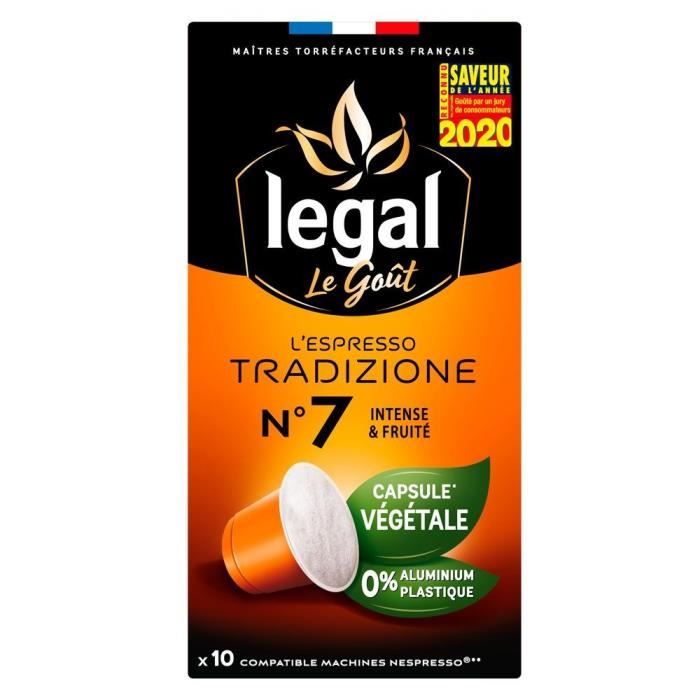 LEGAL Cafés l'Espresso Tradizione - 50 g - 10 Capsules