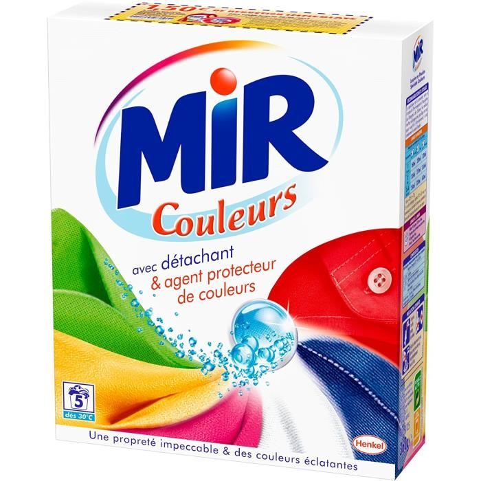 Mir - Couleurs - Lessive en Poudre - Paquet 360 g - 5 Lavages: Hygiène et Soins du corps