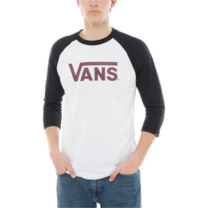 t-shirt manches raglan homme de vans classic en blanc de la collection vêtements hiver 2018 matériel: 100% coton.