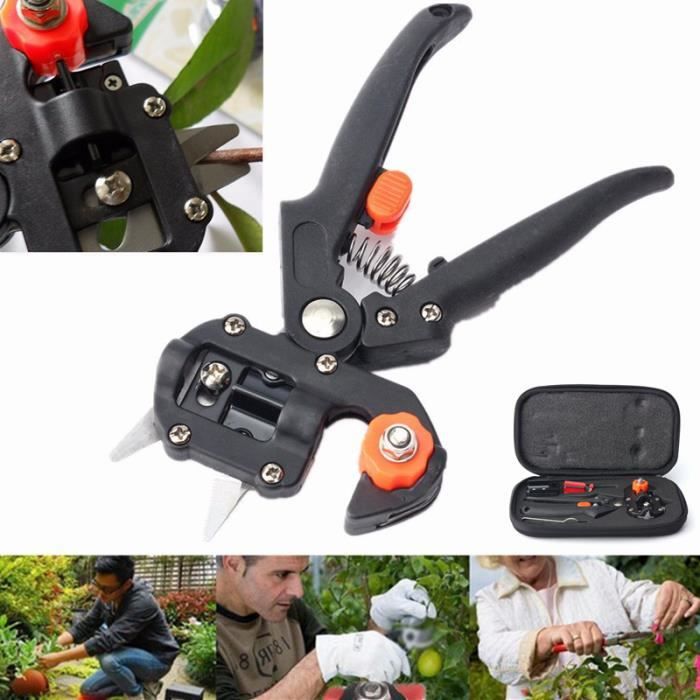 TEMPSA KIT Ciseau Pince + 2 Lames + Tournevis Outil à Greffer Greffage Arbre Fruitier