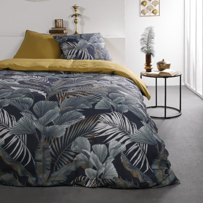 Housse de couette 240x260 Sunshine Sarach + 2 taies 100% coton 57 fils Bleu
