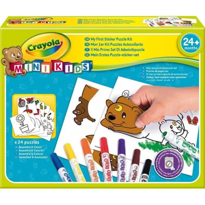 Crayola - Mini Kids - Mon 1er puzzle autocollants - Coloriage pour enfant et tout petit