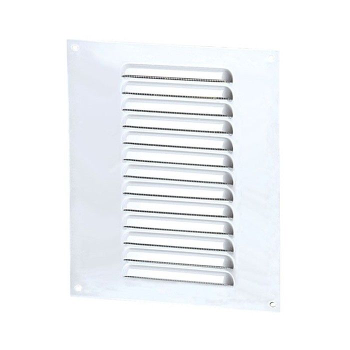 Grille d'aération 150x210mm aluminium blanc avec écran anti-insecte de Winflex