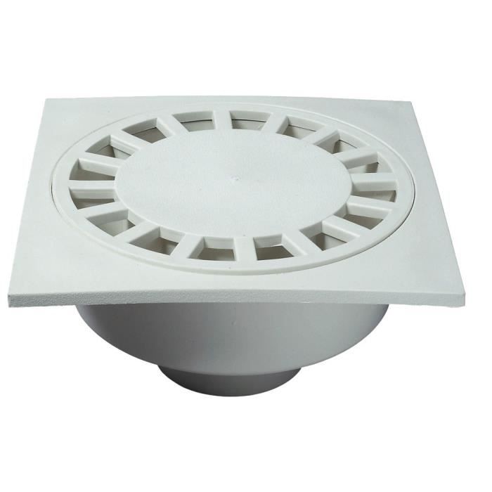 WIRQUIN Bonde de sol SP6025 - 25 x 25 cm - Ø 100 mm - Blanche - À coller