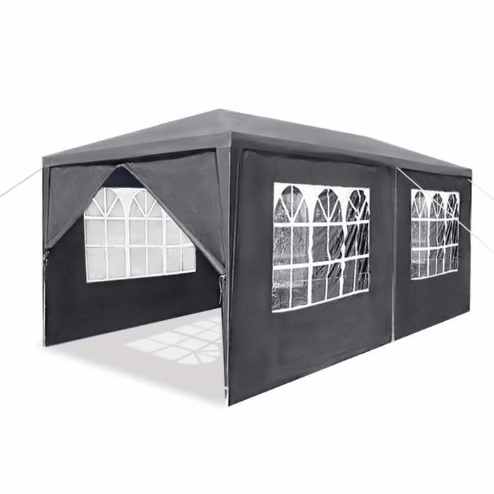 Laneetal Tonnelle Jardin Pliante 3x6m | 6 Parois Latérales | Anthracite | Pop-Up
