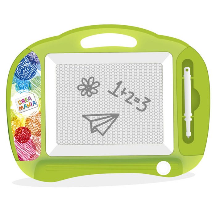 Ardoise Magique - CREAMANIA - 18 cm - Stylo magnétique - Curseur effaceur - Pour enfants à partir de 3 ans