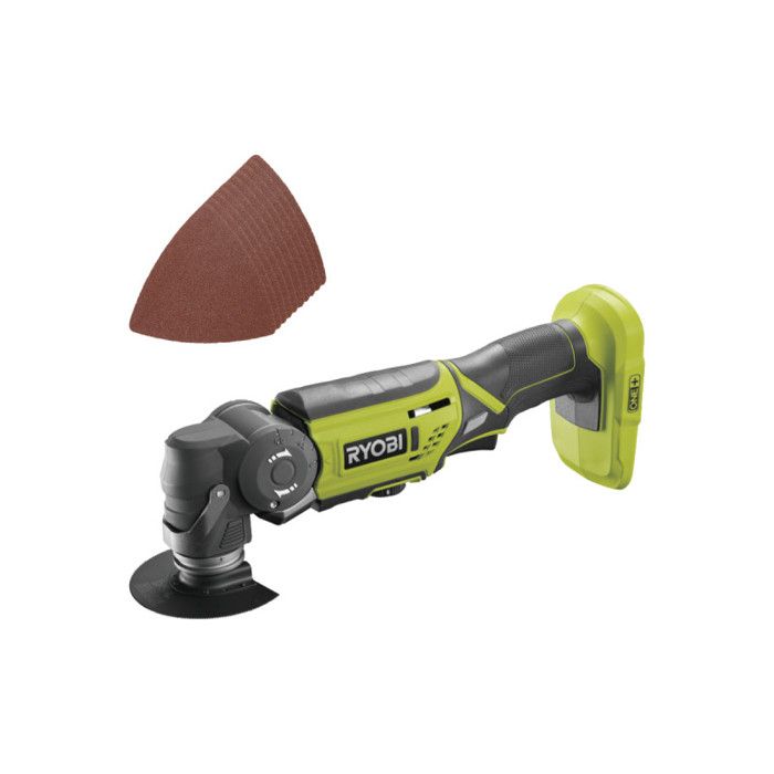 Pack RYOBI Multitool R18MT 0 18V One+ sans batterie ni chargeur Kit 10 triangles abrasifs RAK10MT