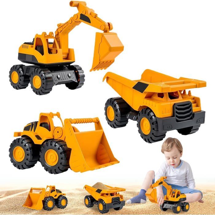 Lot De 3 Véhicules De Chantier Jouets De Pelleteuse Camion À Benne Basculante Tractopelle Engins De Chantier Jouet Pour Enfants Lot De 3 Véhicules De Chantier Jouets De Pelleteuse Camion À Benne Basculante Tractopelle Engins De Chantier Jouet Pour Enfants