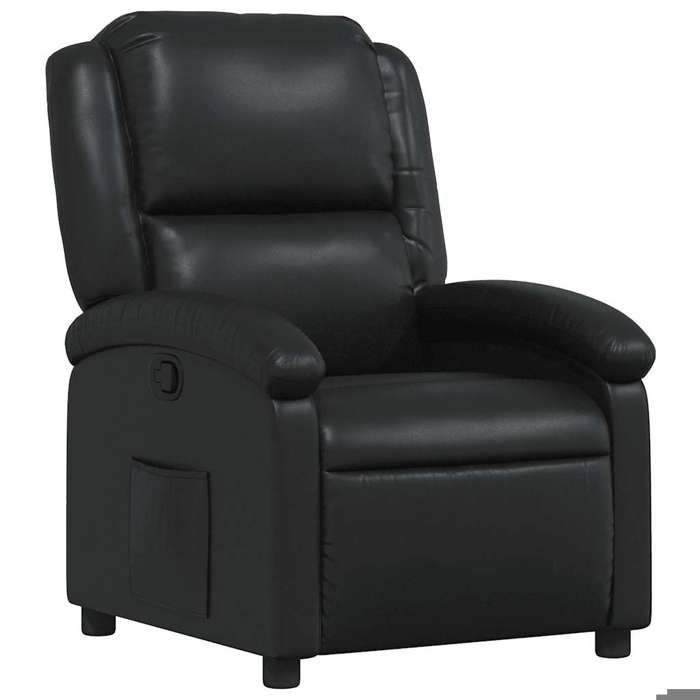 Fauteuil inclinable Noir - Similicuir 30 % polyester - L71 x P86.5 x H99.5 cm 4319496