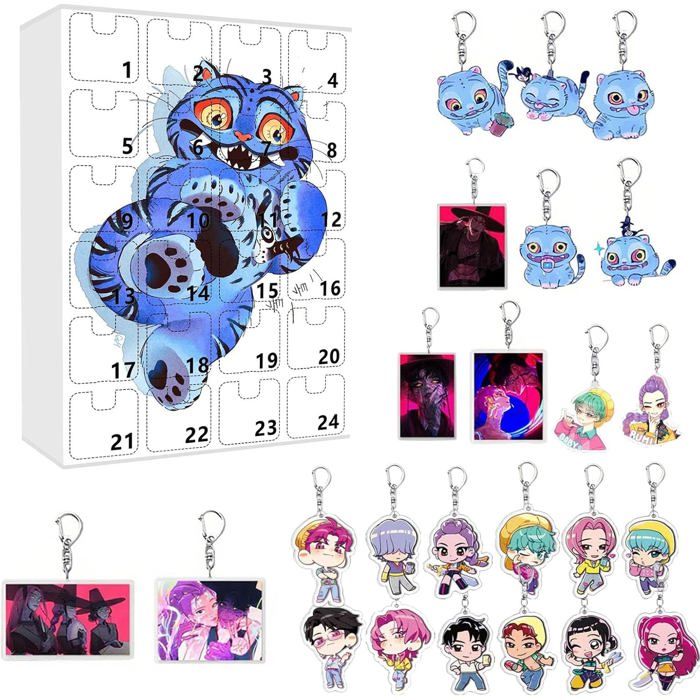Calendrier Avent 2025 Kpop DDemon HHunters - 24 Porte-clés Et Jouets à Collectionner