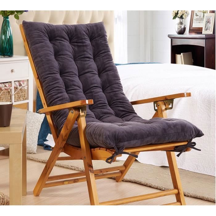 Coussin de Chaise Longue de Jardin Gris Coussin de Transat 48*120cm Coussin de Bain de Soleil Antidérapant et Relaxant