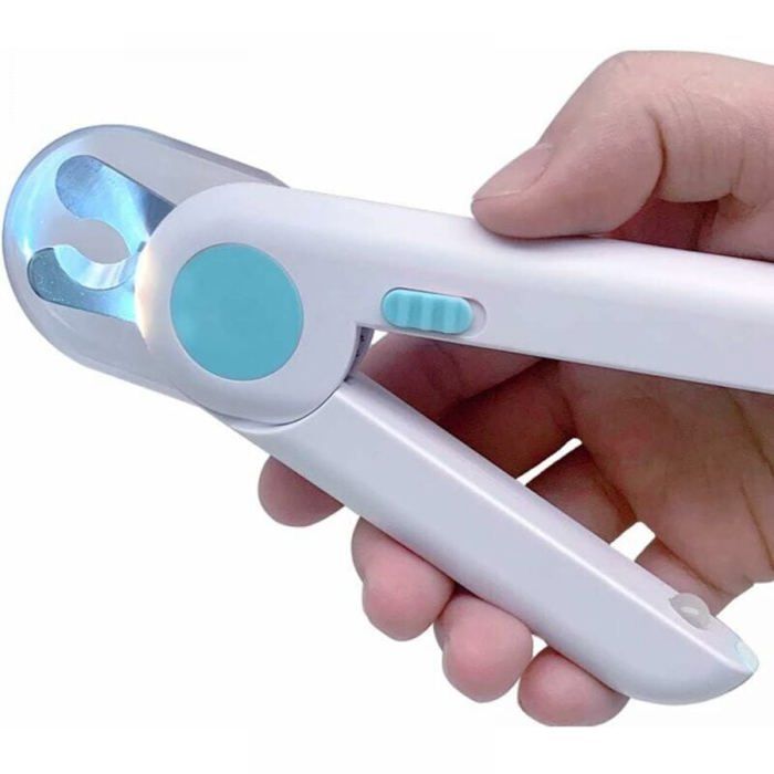 Meilleurs prix pour Coupe-griffes pour animaux - 1 professionnel lumière LED protection anti-éclaboussures petits moyens animaux - Bleu Étiquette