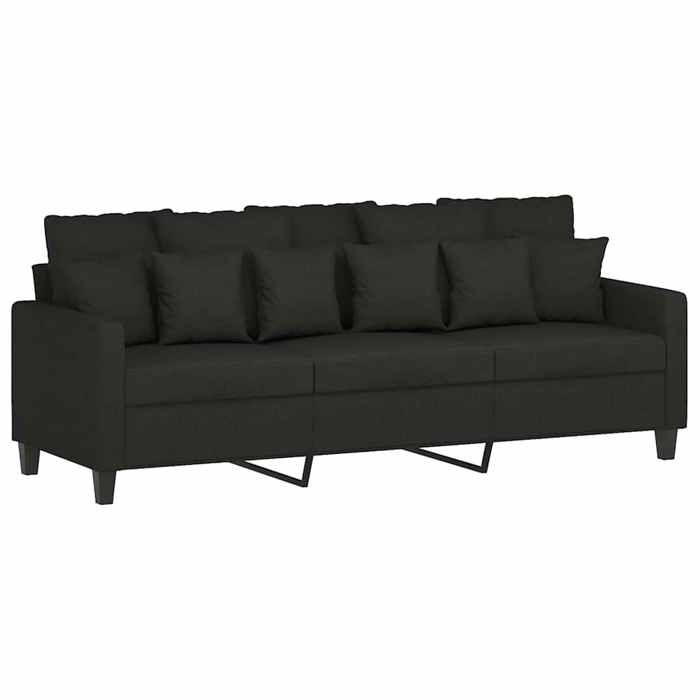 CHIC Canapé-Sofa - Canapé à Trois places - Noir 180 cm Tissu - 198x77x80 cm 694131 S11