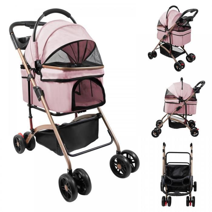 Meilleurs prix pour MIPAN.Poussette pour animaux 3 en 1 - Poussette pour chien 4 roues - 96 x 70 x 48cm - Poussette pour Chat - Rose