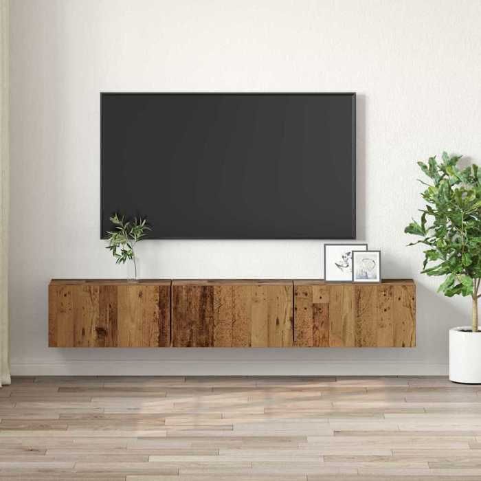 SALE Janvier MODERNE Cabinet TV - MGH - Meubles TV mural 3 pcs - Armoire HIFI - Marron 60x30x30 cm TT2951