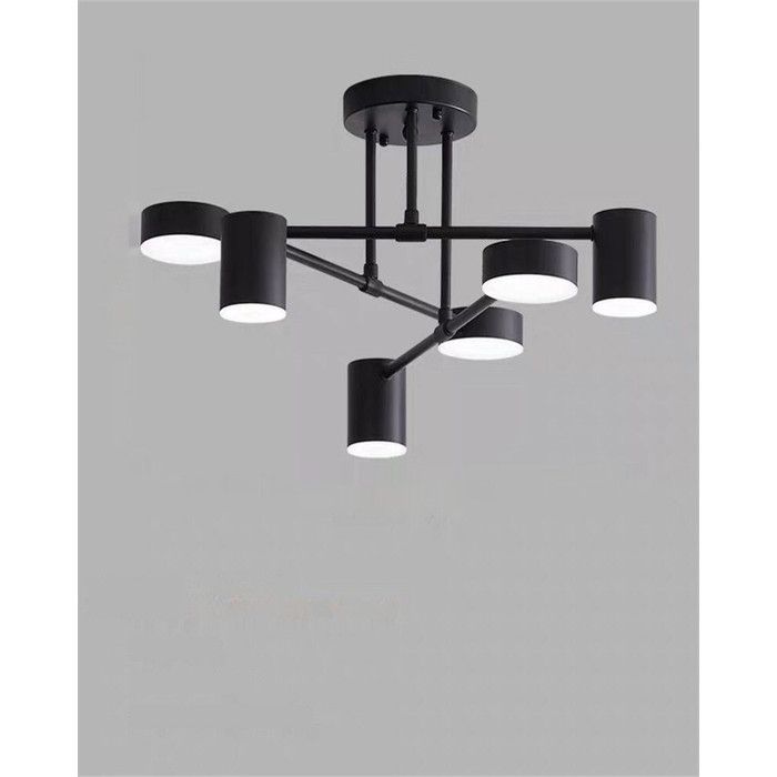 Plafonnier LED- 6 lampes- en - Lampe de Plafond Dimmable -SONOOK®- rétro pour salon chambre cuisine bar café Noir