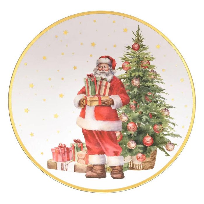 Assiette de Présentation Père Noël 33cm Multicolore