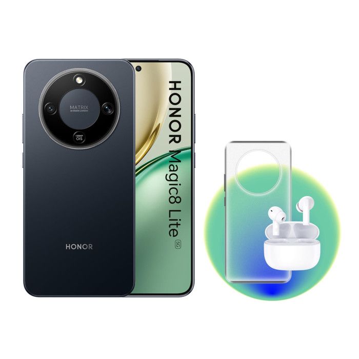 HONOR Magic8 Lite 5G Smartphone 8GB 256GB Nero + Auricolari Choice X7 Lite + Cover TPU