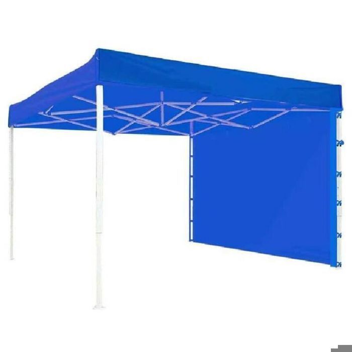 Toile pour tonnelle de jardin (3 x 2 m) – Tissu Oxford imperméable – Rideaux latéraux inclus pour les quatre coins – Bleu