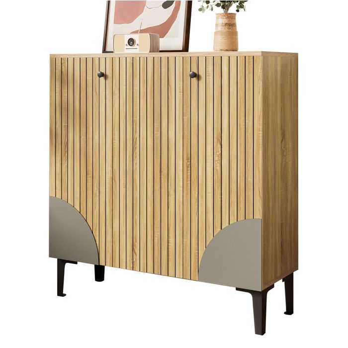 Meuble à chaussures 3 portes – aspect bois – style contemporain – 90 x 32 x 94 cm