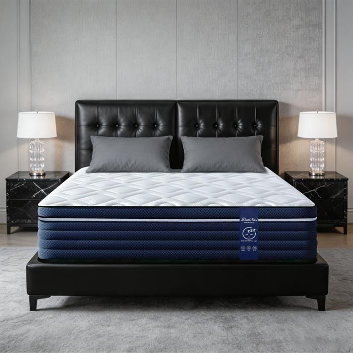 Matelas 140x190 cm Mousse RH + Mémoire de Forme Épais 26 cm Hypoallergénique Soutien Parfait Soulage Douleurs Dos Durable