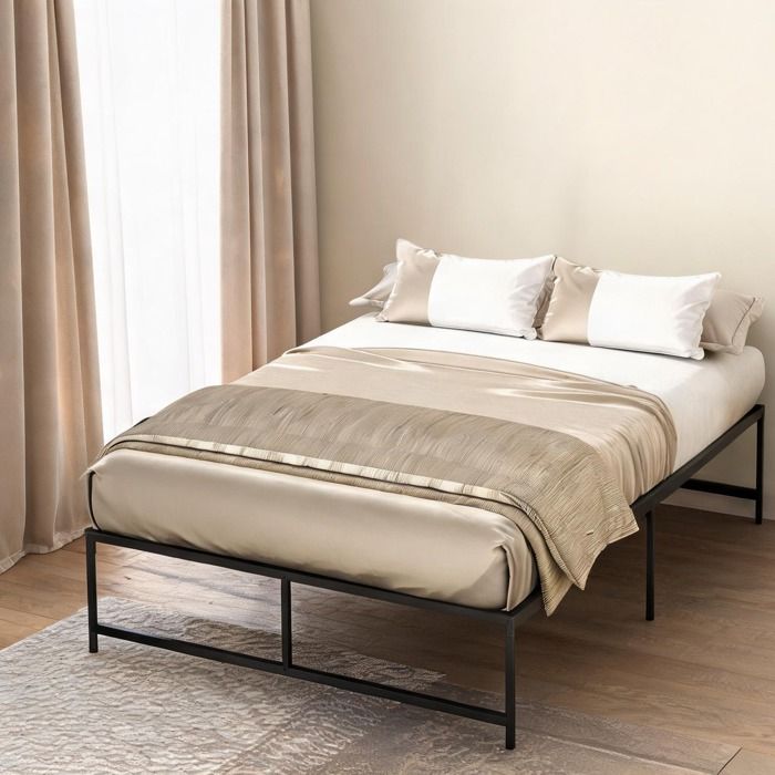 Canape Convertible en Acier Noir 196 x 141.5 x 36 cm