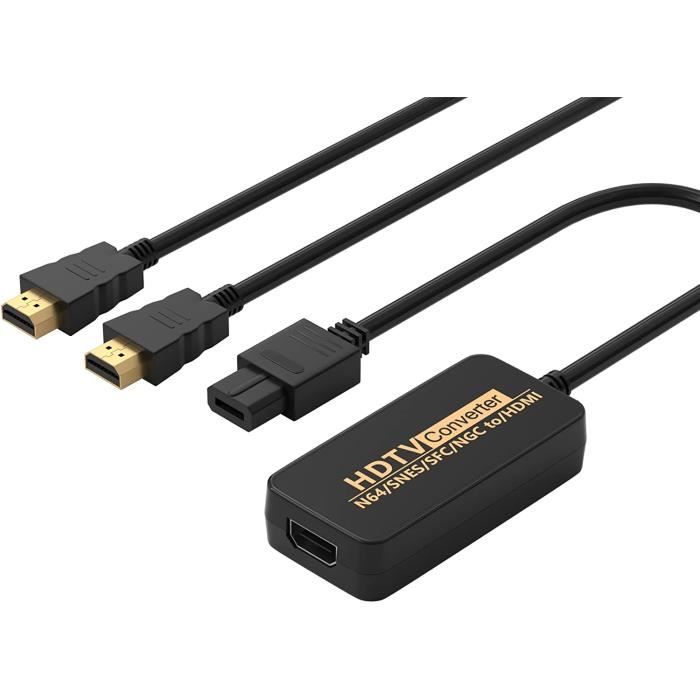 Convertisseur d'adaptateur compatible Nintendo 64 vers HDMI, câble