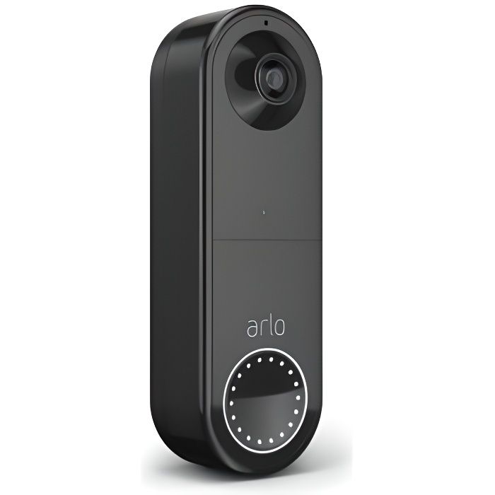 Sonnette connectée Arlo Vidéo Doorbell sans fil - Noir - 1080p - Audio bidirectionnel - Vision nocturne