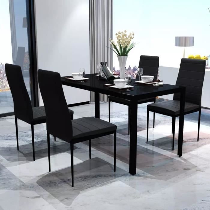 5 Pieces Ensemble Table A Manger Avec Chaise De 4 A 6 Personnes