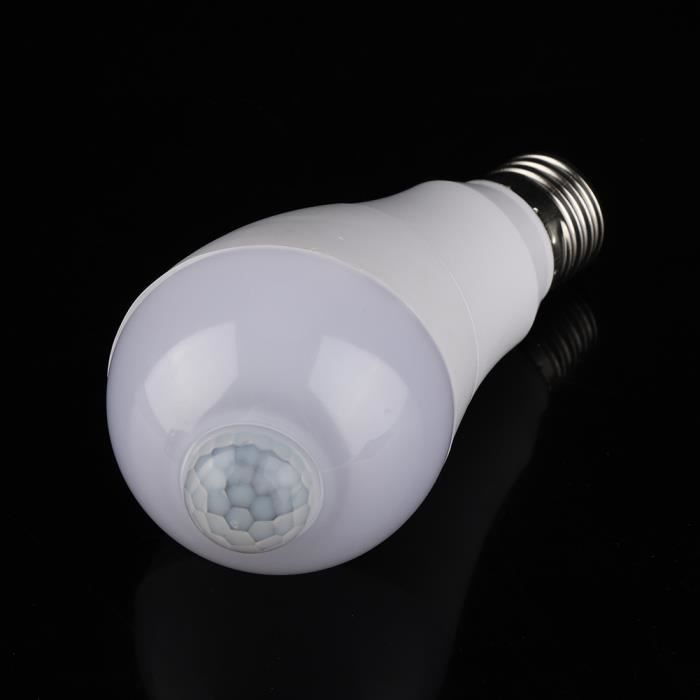 LED E27 7W Ampoule Lampe détecteur de mouvement - Blanc froid