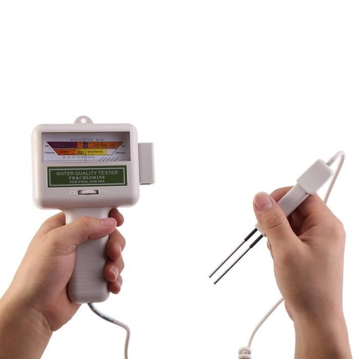 Bewinner Kit Testeur Chlore PH, Portable Testeur Qualité d'eau Numérique pour Piscine Spa Analyseur Électronique Qualité l'eau