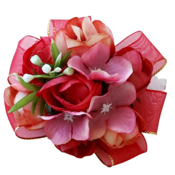 Bracelet Fleur Mariage, 6 Pièces Fleurs De Poignet,Bracelet