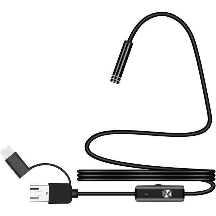 Endoscope 3 en 1 Boreskop Caméra d'inspection avec 6 lumières LED