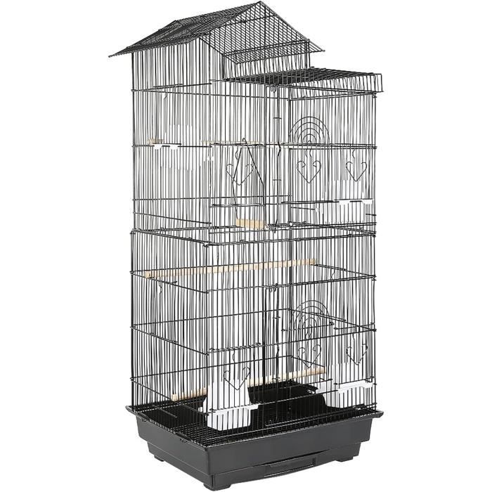 Figurine Vitrail Fille Cage à Canari Oiseau - Déco Verre Coloré - Artisanat
