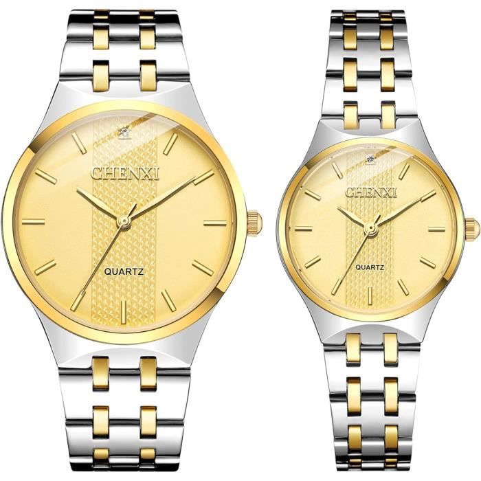 Montre Quartz Assortie Pour Elle Et Lui Dor Argent