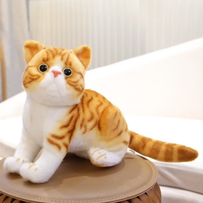 26 cm orange INS Jouet en peluche chat realiste pour enfants Animal de compagnie en peluche au beurre Cou Cdiscount Jeux Jouets