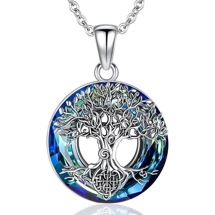 Collier Arbre De Vie En Argent Sterling 925 Avec Pendentif Arbre De Vie
