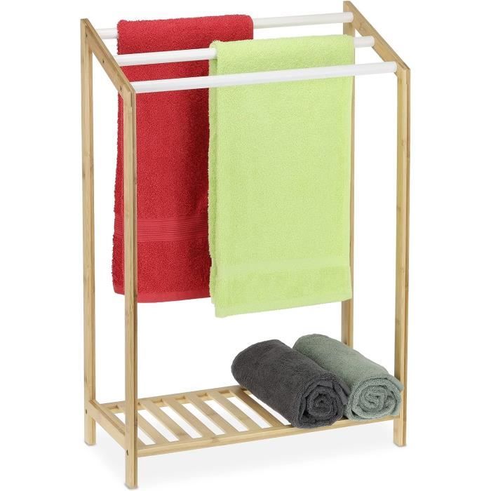 Porte serviettes sur pied autoportant 3 niveaux noir