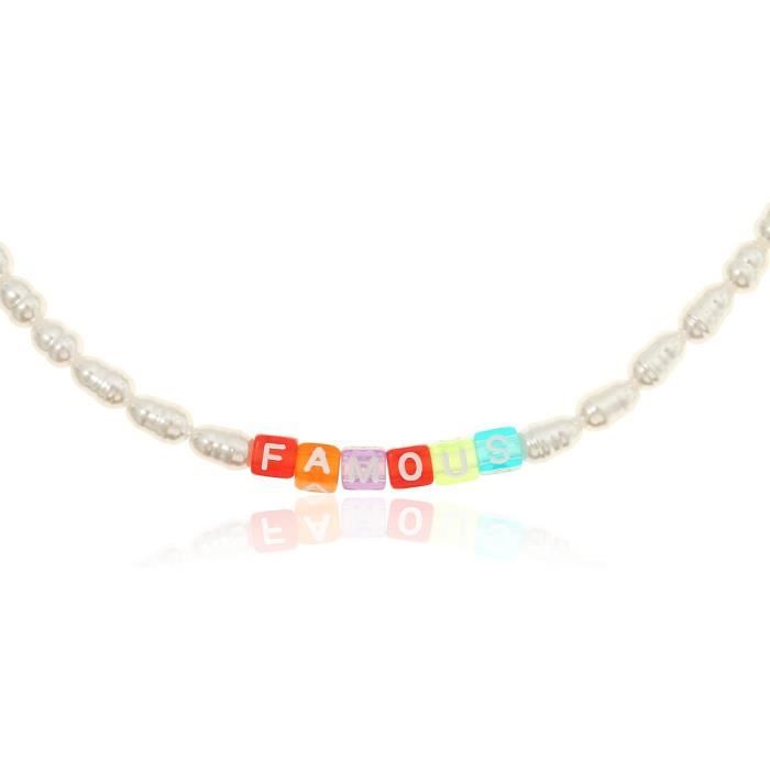 Collier Fantaisie Ethnique Perles Grenats - Style Grappe Ras Du Cou - 15 Grammes