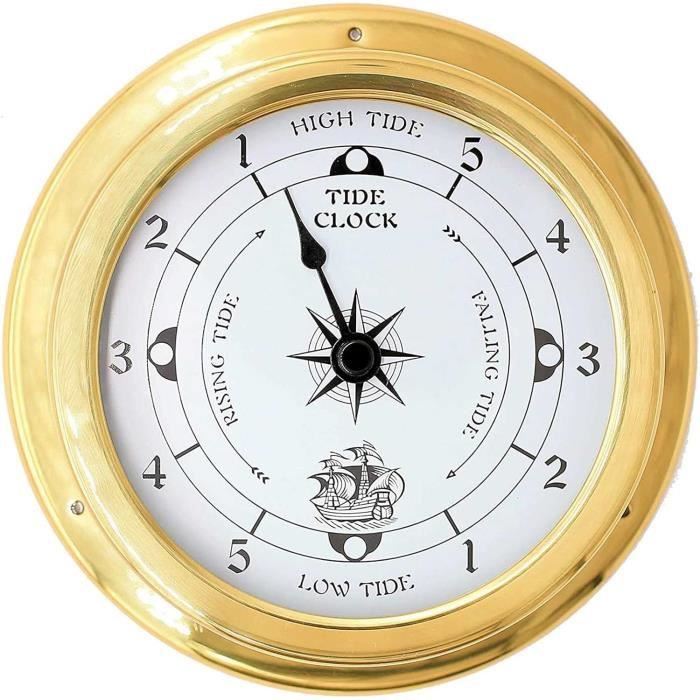 Horloge De Marée, Horloge Murale Nautique En Laiton, Horloge De Marée Marée Haute Marée Basse