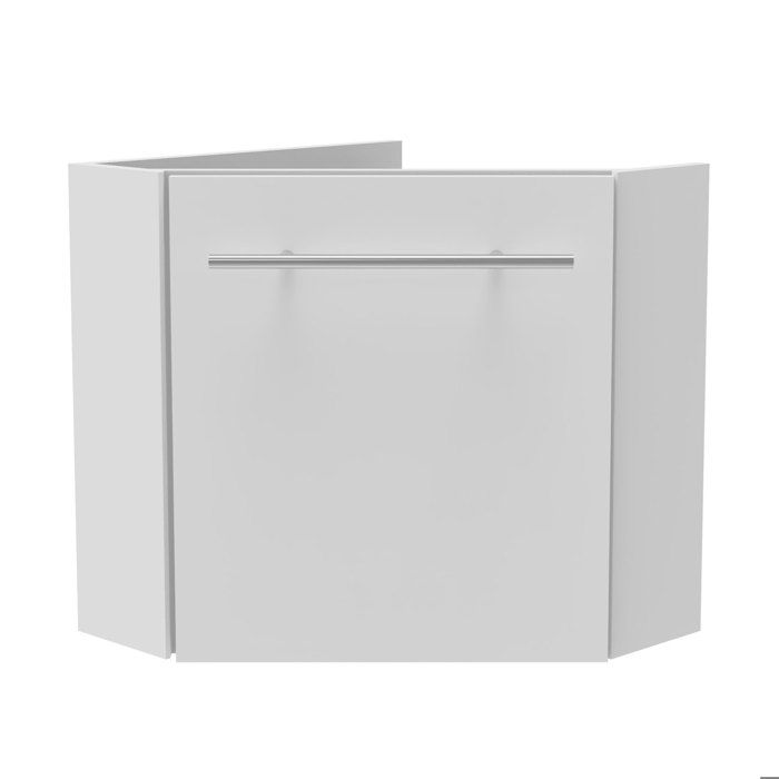 AICA Meuble de salle de bain 40cm avec tiroir meuble dangle suspendu Blanc