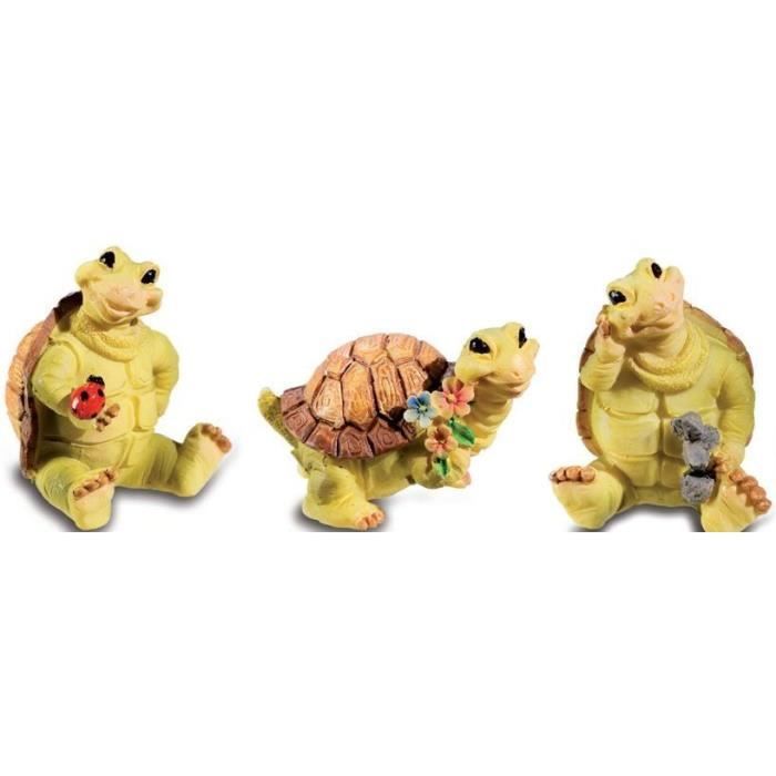 Lot de 3 Figurine statuette Tortue rigolote humoristique