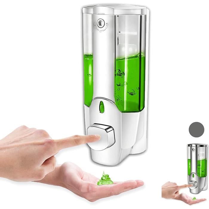 Distributeur De Shampooing Mural HCYWOC - Lot De 3 Avec étiquettes - Sans Perçage - 500ml Par Réservoir