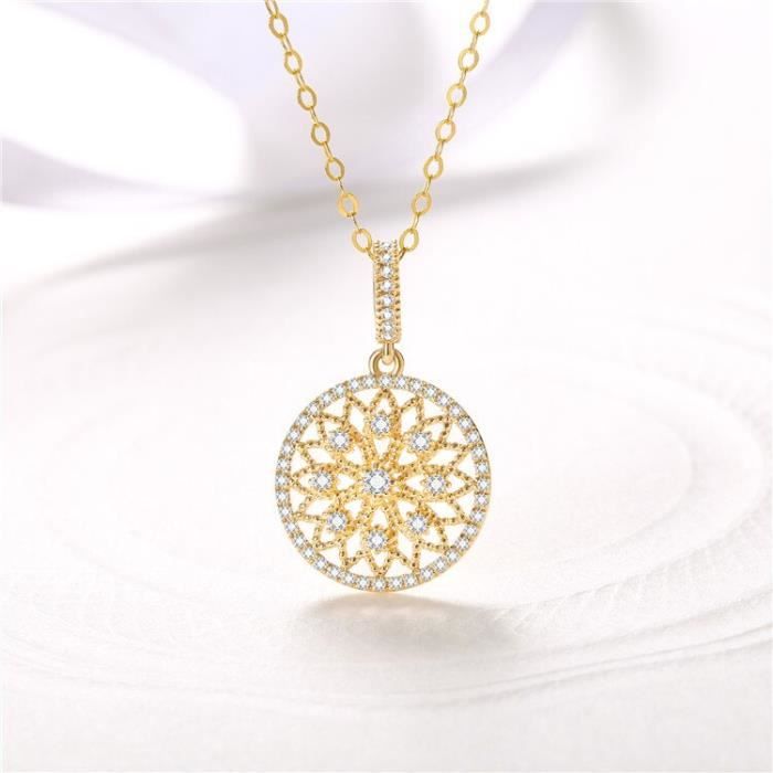 Collier Or 18k Blanc Avec Pendentif Et Diamants Naturels - Chaîne Incluse - Occasion En Excellent état