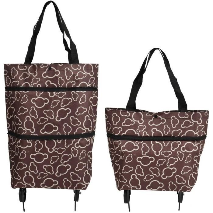 Sac ?� roulettes Pliable Sac de Courses Pliable avec 2 roulettes Sac de Chariot ?� Provisions Sac 