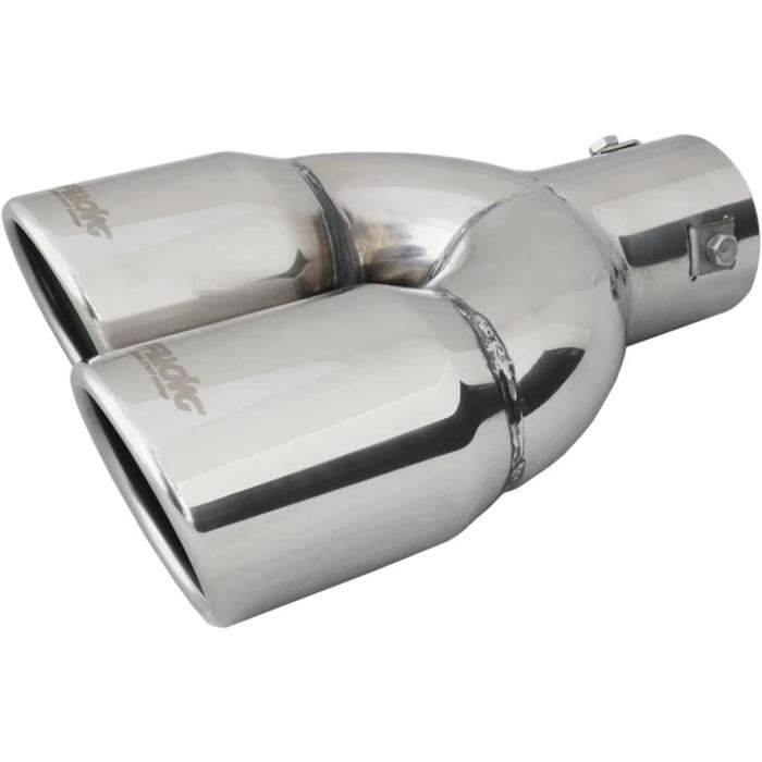 Embout D'échappement Double Oblique En Inox - Montage Universel 34 à 60mm - Longueur 240mm
