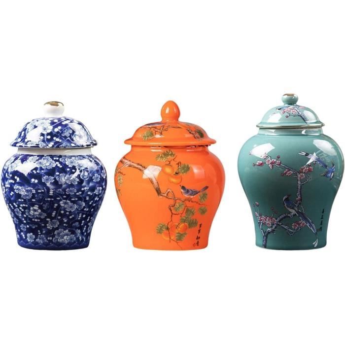 Pot En Céramique Chinois Traditionnel Avec Couvercle - Décoratif, Vase Floral, Théière, Pour Mariage Ou Décoration Maison