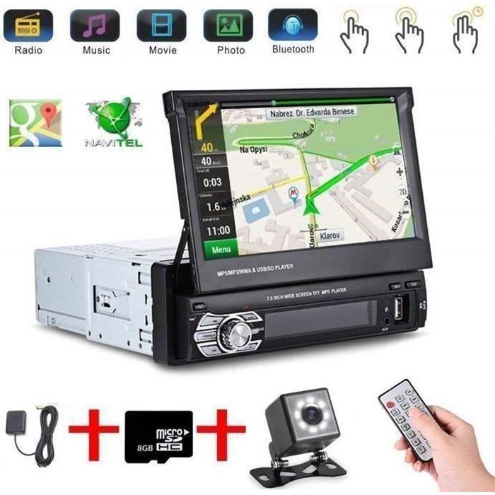 Letouch Autoradio Stereo 1 Din 7 Hd Ecran Tactile Lecteur De Radio Gps Navigation Bluetooth Avec 8g Carte Camera De Recul Achat Vente Autoradio Letouch Autoradio Stereo 1 Din Cdiscount