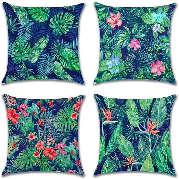 Tropical Feuilles Housse de Coussin Taie d'oreiller Cushion Cover Canapé Décor @ Tropical Feuilles Housse de Coussin Taie d'oreiller Cushion Cover Canapé Décor @